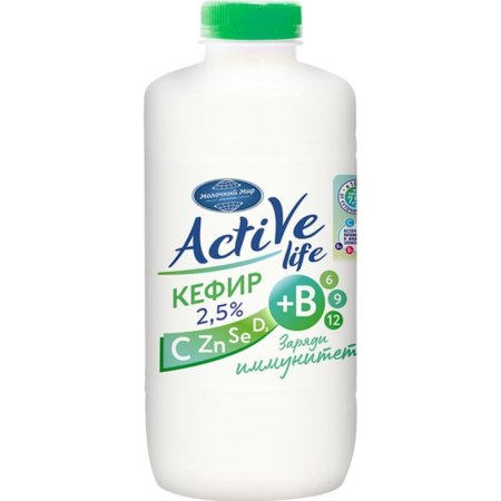 Кефир «Молочный мир» ActiVe life, 2.5%, 0.85 л