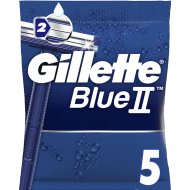 Одноразовые бритвы «Gillette» Blue II с хромовым покрытием, 5 шт.