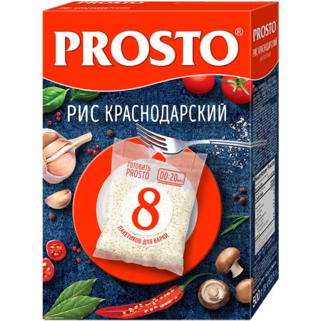 Рис «Prosto» круглозерный, очищенный, 8 х 62.5 г