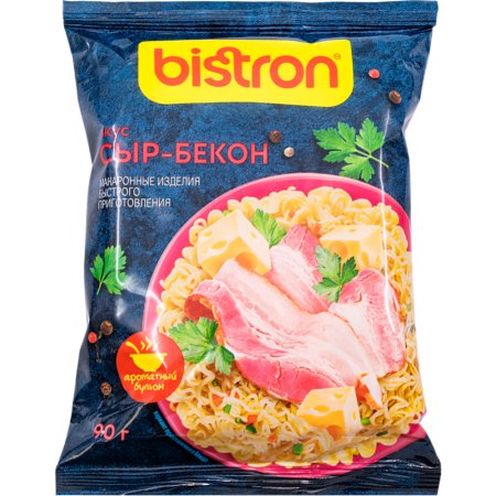 Лапша б/пр.«BISTRON»(бекон-сыр,пак.)90г