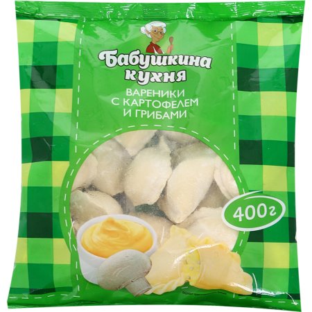 Вареники с картофелем и грибами «Бабушкина кухня» замороженные, 400 г
