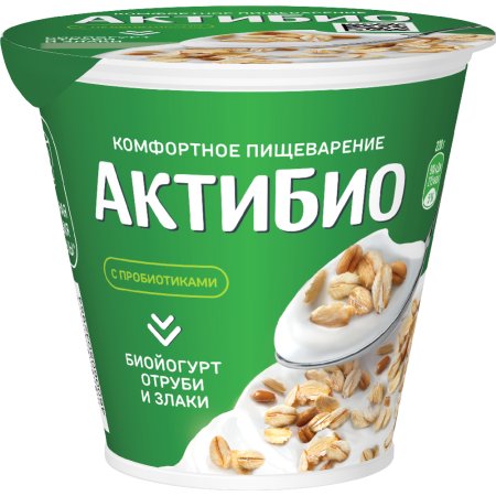 Биойогурт«АКТИБИО»(2.9%,отруби/злак)220г