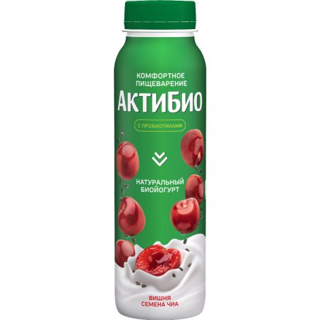 Биойогурт «АктиБио» с вишней и семенами чиа, 1.5%, 260 г