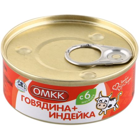 Консервы мясные «ОМКК» говядина + индейка, 100 г