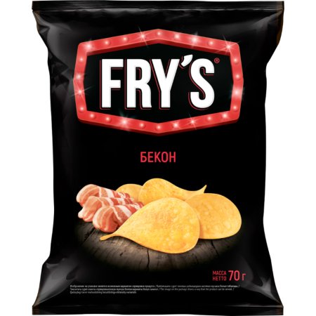 Чипсы из натурального картофеля «Fry’s» вкус бекон, 70 г