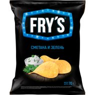 Чипсы из натурального картофеля «Fry’s» вкус сметана с зеленью, 70 г