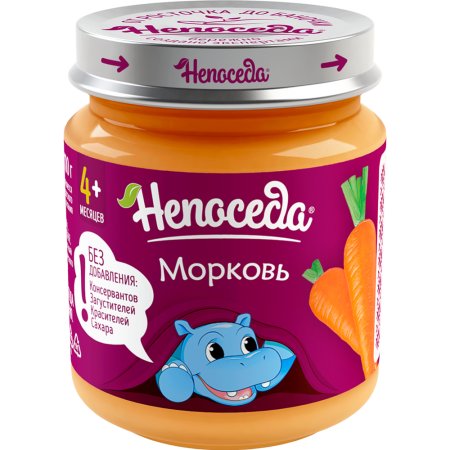 Пюре «НЕПОСЕДА» (морковь, с 4м) 95г