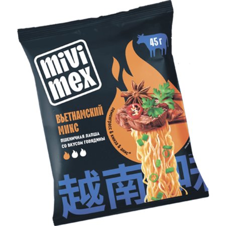 Лапша «Mivimex» со вкусом говядины, вьетнамский микс, 45 г