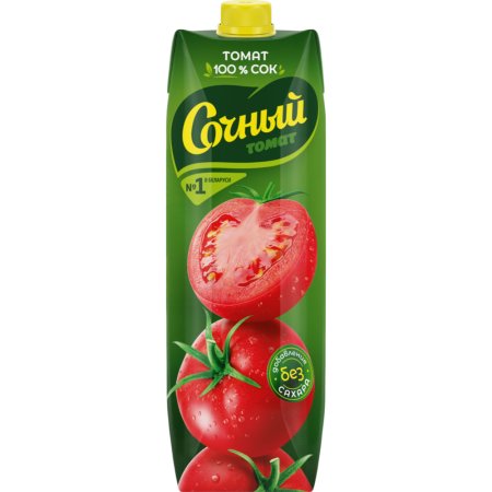 Сок «Сочный» томат, с мякотью, с солью, 1 л