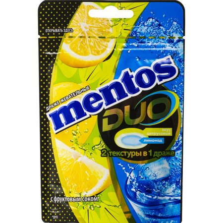 Драже жевательные «Mentos Duo» со вкусом цитрусового лимонада, 45 г