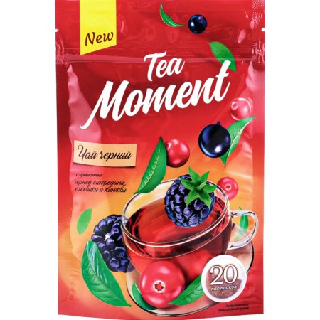 Чай черный «Tea Moment» черная смородина, ежевика и клюква, 20х1.2 г.