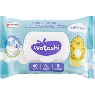 Бумага туал.влаж.«WATASHI» (дет.) 40шт