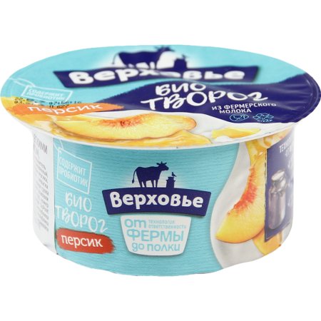 Биотворог «Верховье» персик, 4.2 %, 140 г
