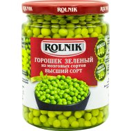 Горошек зеленый «Rolnik» из мозговых сортов, высший сорт, 450 г