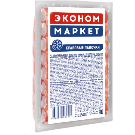 Крабовые палочки «Эконом Маркет» замороженные, 240 г.