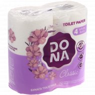 Бумага туалетная «Dona» Classic, двухслойная, 4 рулона.