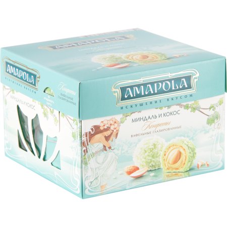 Конфеты «Амапола» со вкусом миндаля и кокоса, 100г.