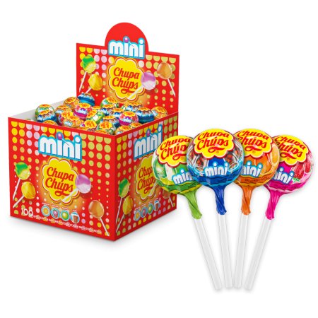 Карамель «Chupa Chups mini» клубника, апельсин, кола, яблоко, 6гх100шт