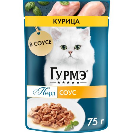 Корм «GOURMET PERLE» (курица/соус) 75г