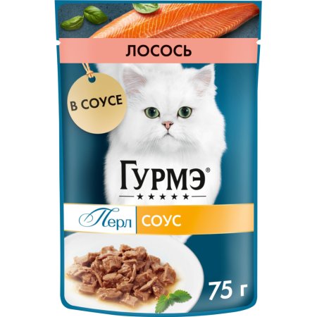 Корм «GOURMET PERLE» (лосось/соус) 75г