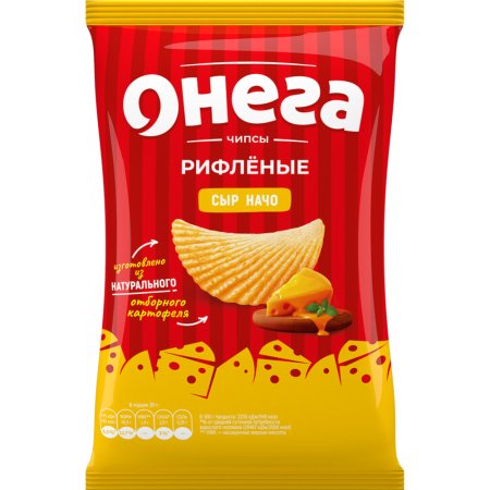 Чипсы картофельные «Онега» рифленые, со вкусом сыра Начо, 67 г