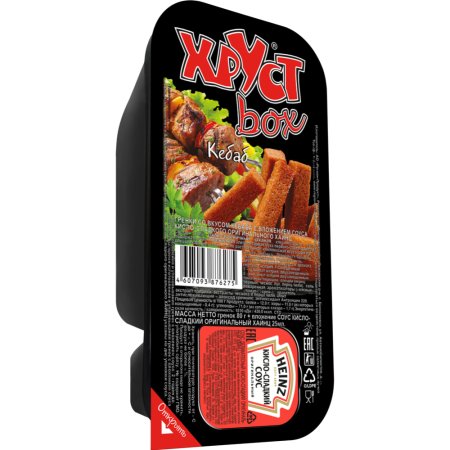 Гренки «Хруст бокс» ржаные вкус кебаб с кисло-сладким соусом heinz, 105г