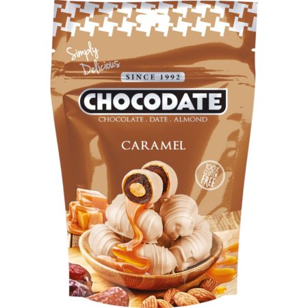 Финики с миндалем «Chocodate» с карамелью, в шоколаде, 100 г