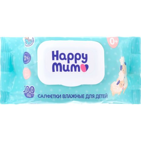 Салфетки вл.дет«HAPPY MUM»(гипоал.)100шт