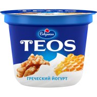 Йогурт «Греческий Teos» грецкий орех и мед, 2%, 250 г.