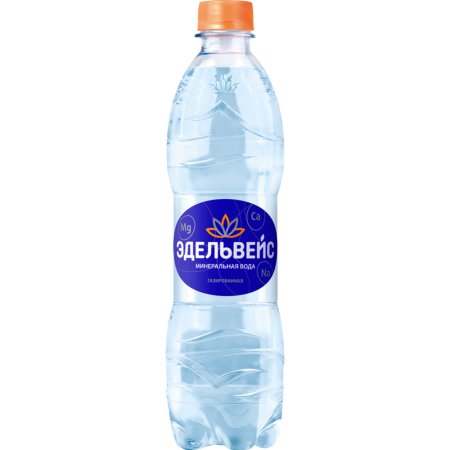 Вода минеральная лечебно-столовая «Эдельвейс» газированная, 0.5 л.