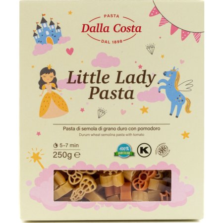 Паста детская «Dalla Costa» без яиц с томатами, маленькая леди, 250 г