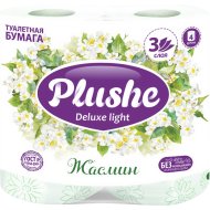 Бумага туалетная «Plushe» Deluxe Light, Жасмин, 3 слоя, 4 рулона