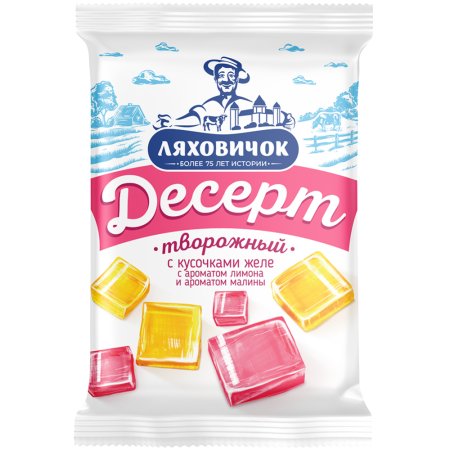 Творожный десерт «Ляховичок» Лакомка, лимон-малина, 6%, 200 г