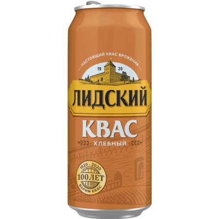 Квас «ЛИДСКИЙ» (хлебный,ж/б) 0.45л