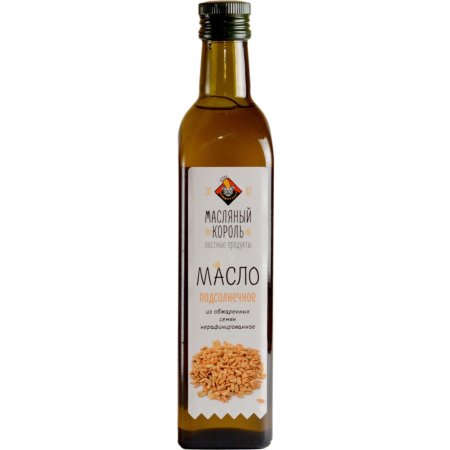 Масло подсолнечное «Масляный король» из обжаренных семян ст/б, 500 мл