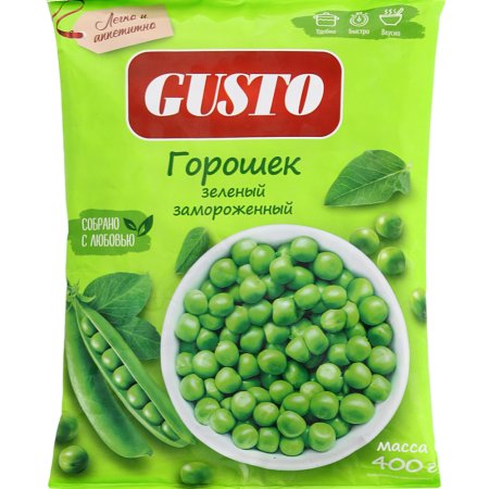 Горошек зеленый «Gusto» замороженный, 400 г