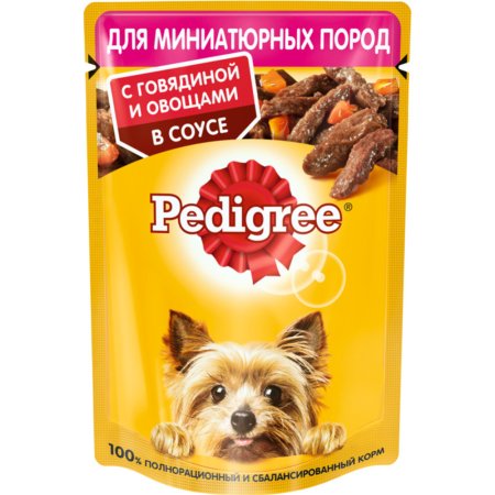 Корм для собак «Pedigree» с говядиной и овощами в соусе, 85 г